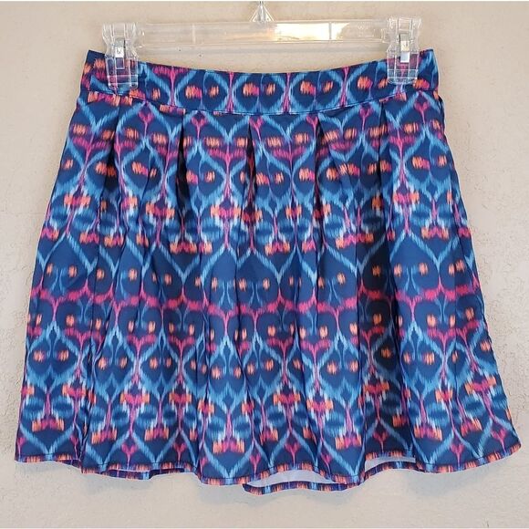 Bethany Mota High Rise Ikat Printed Blue Mini Skirt - Picture 1 of 4